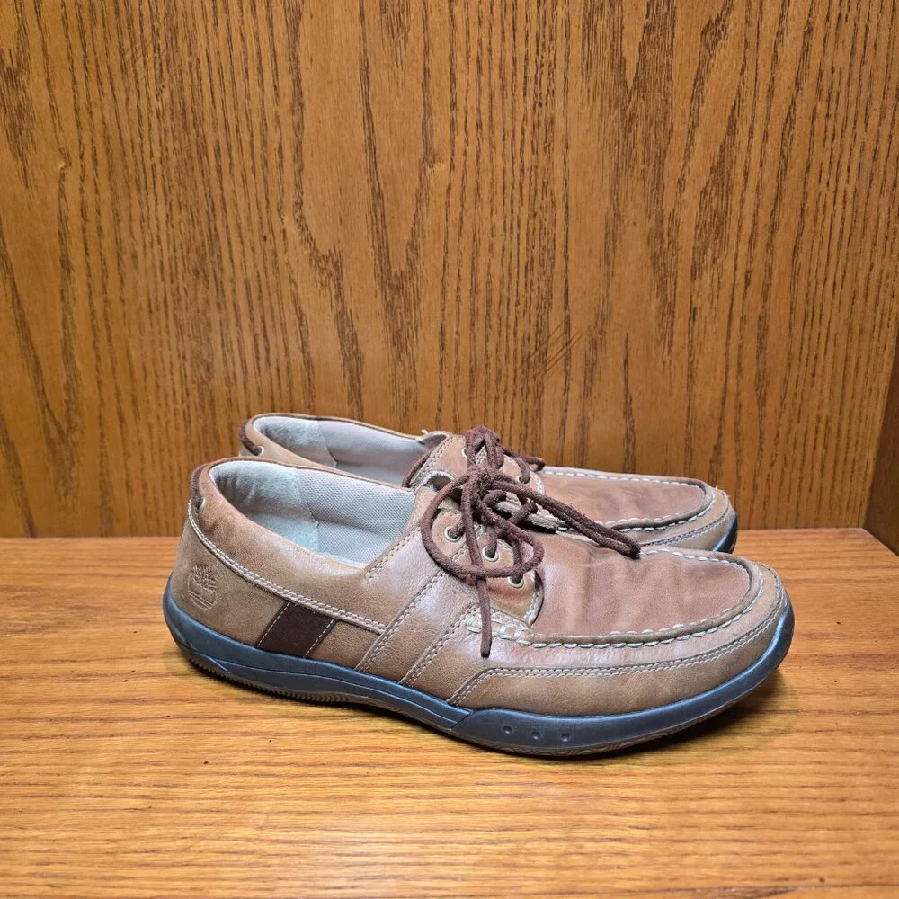 Timberland Boat Shoes Earthkeepers Cupsole 3 Eye Brown Leather Men's 8.5 72565
